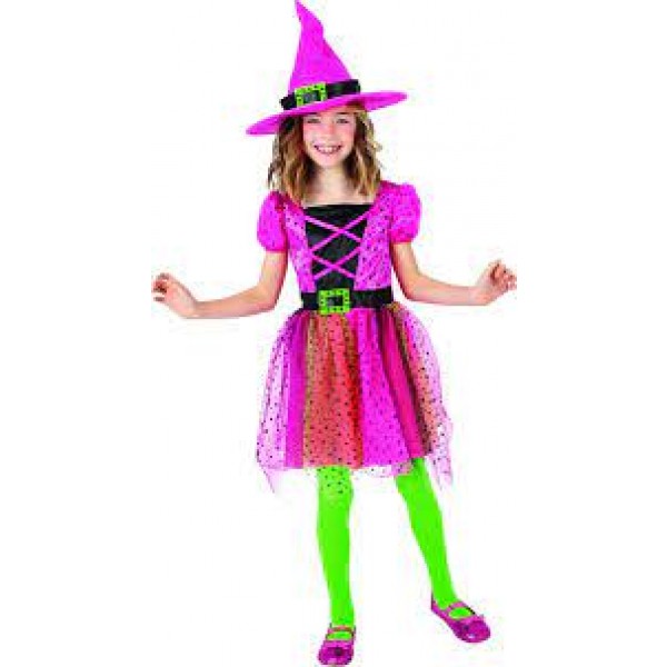 VESTITO STREGA ROSA 3-4 ANNI