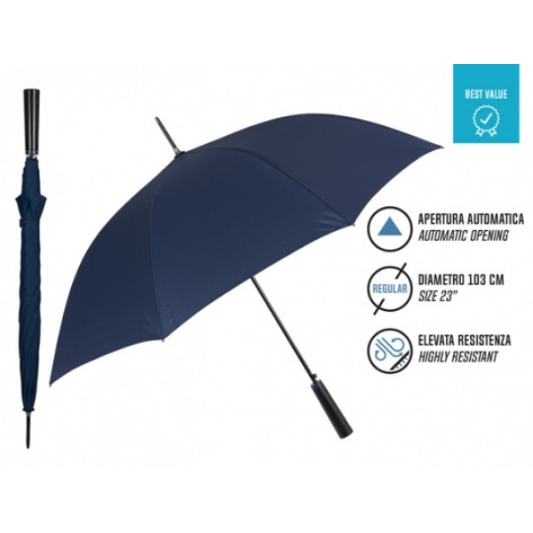 OMBRELLO CM. 58 BLU MANICO DRITTO