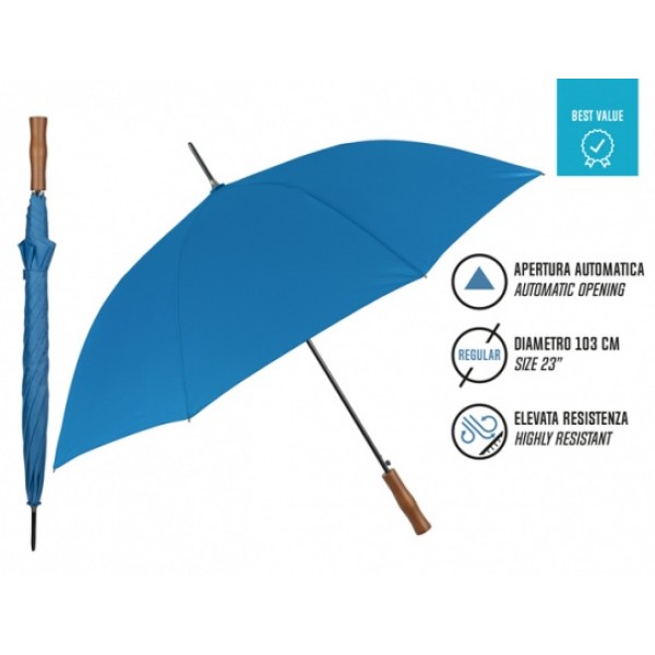 OMBRELLO CM. 58 AZZURRO MANICO DRITTO