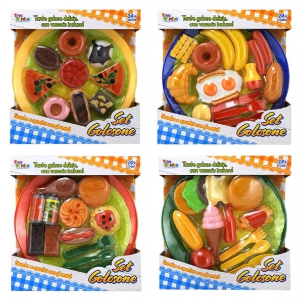 PIATTO CON CIBO E ACCESSORI