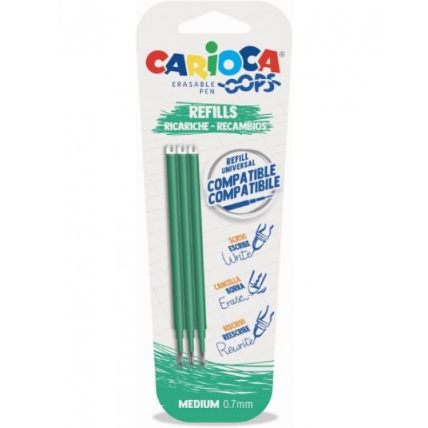 BLISTER 3 REFIL CARIOCA COMPATIBIL VERDE
