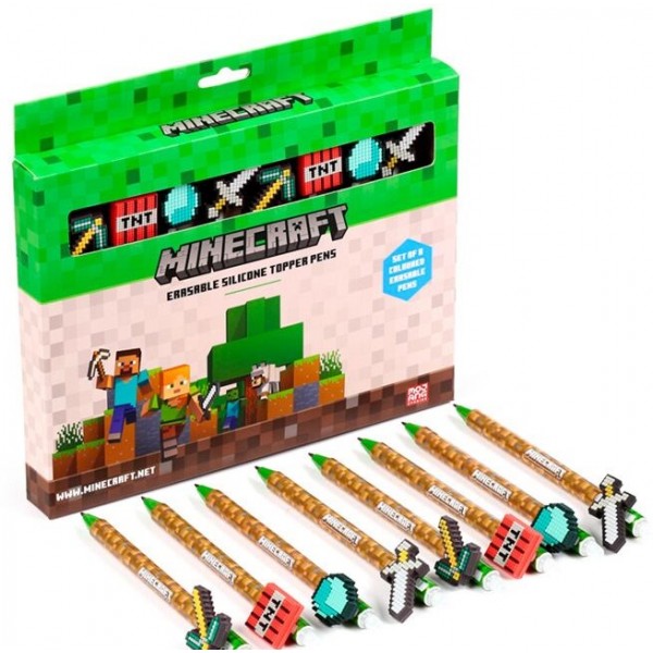 SET 8 PENNE CANCELLABILI MINECRAFT
