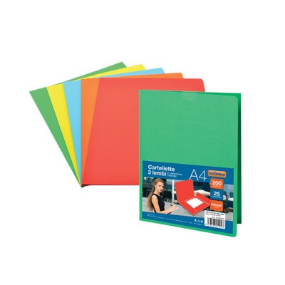 25 CARTELLE A4 3 LEMBI GIALLE 23057