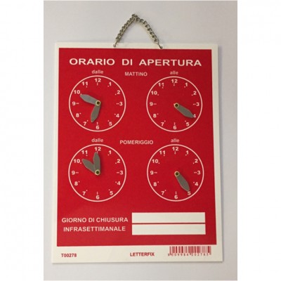 CARTELLO ORARIO NEGOZIO
