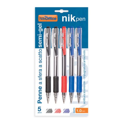 BLISTER 5 PENNE SCATTO SEMIGEL BLU