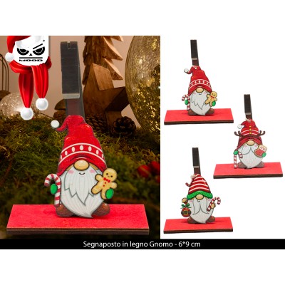 SEGNAPOSTO GNOMO IN LEGNO