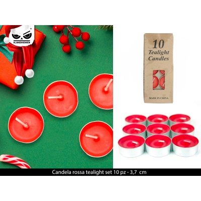 SET 10 CANDELE T LIGHT ROSSE