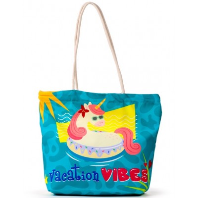 BORSA MARE IN TELA 40X48 UNICORNO