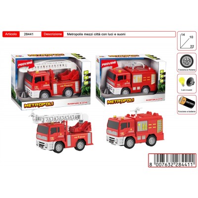 METROPOLI CAMION POMPIERI LUCI SUONI